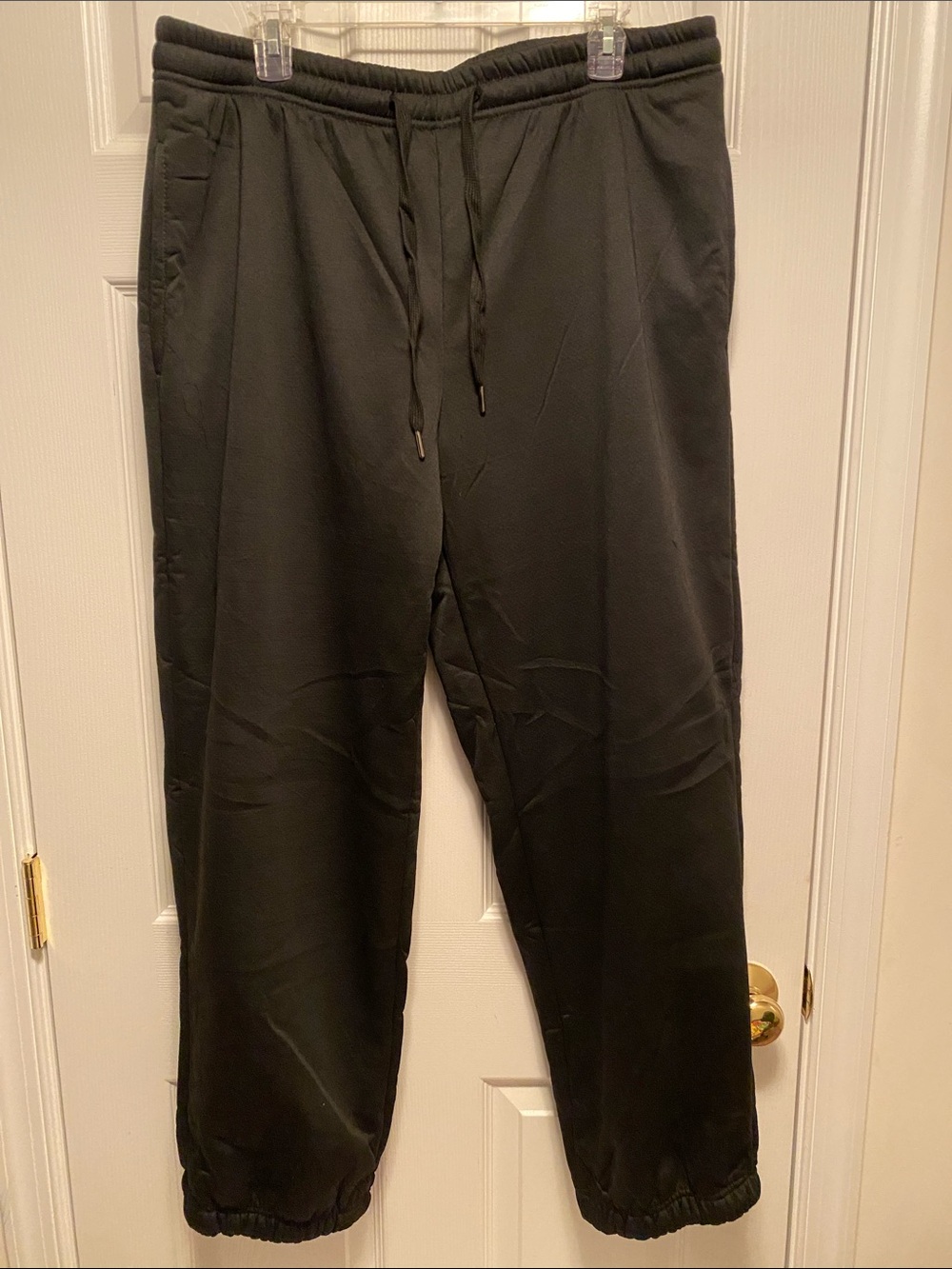 Leehanton Men's Black Fleece Drawstring Jogger…size 2XL